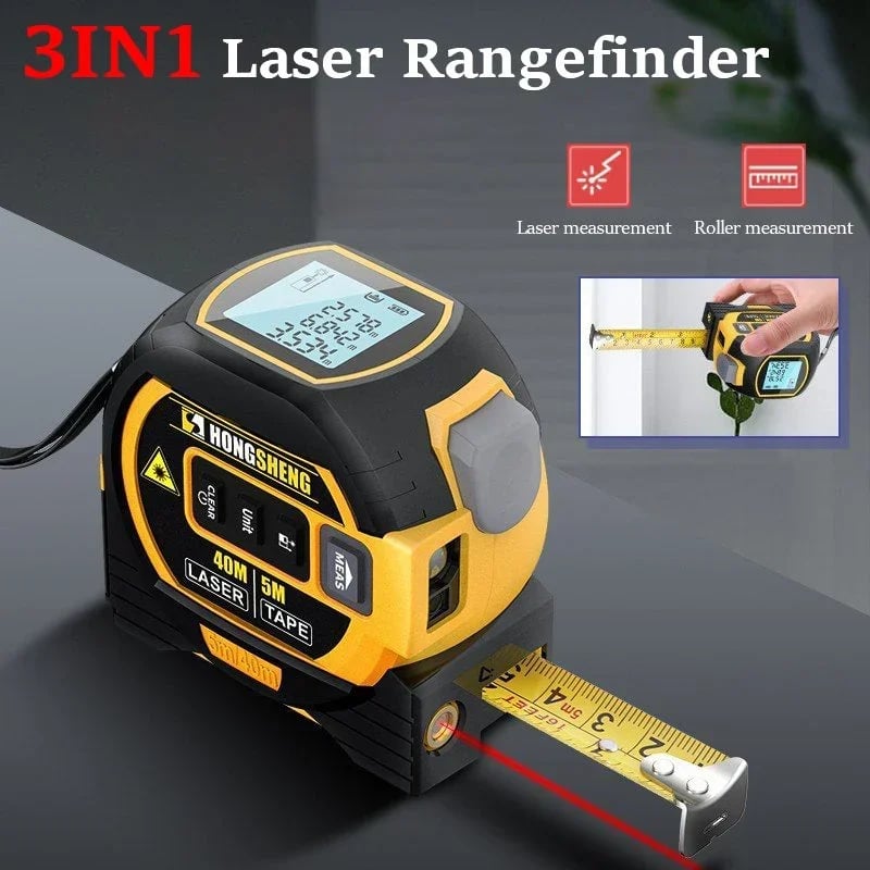 🎉 3-In-1 Infrared Laser Tape Measuring (Imperial & Metric)