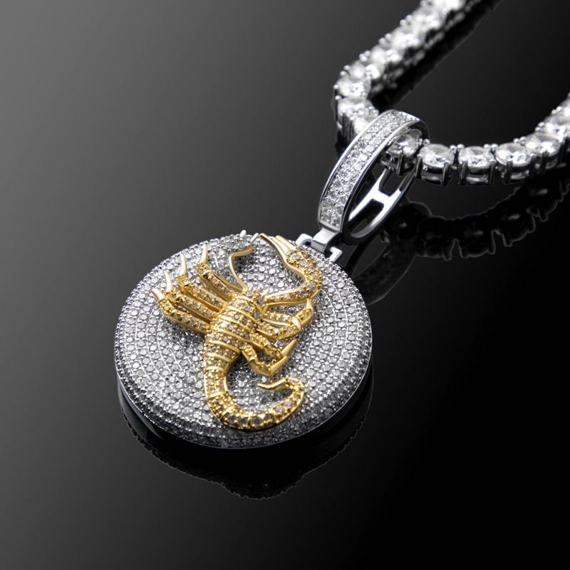 Helloice Iced Scorpion Pendant in White Gold