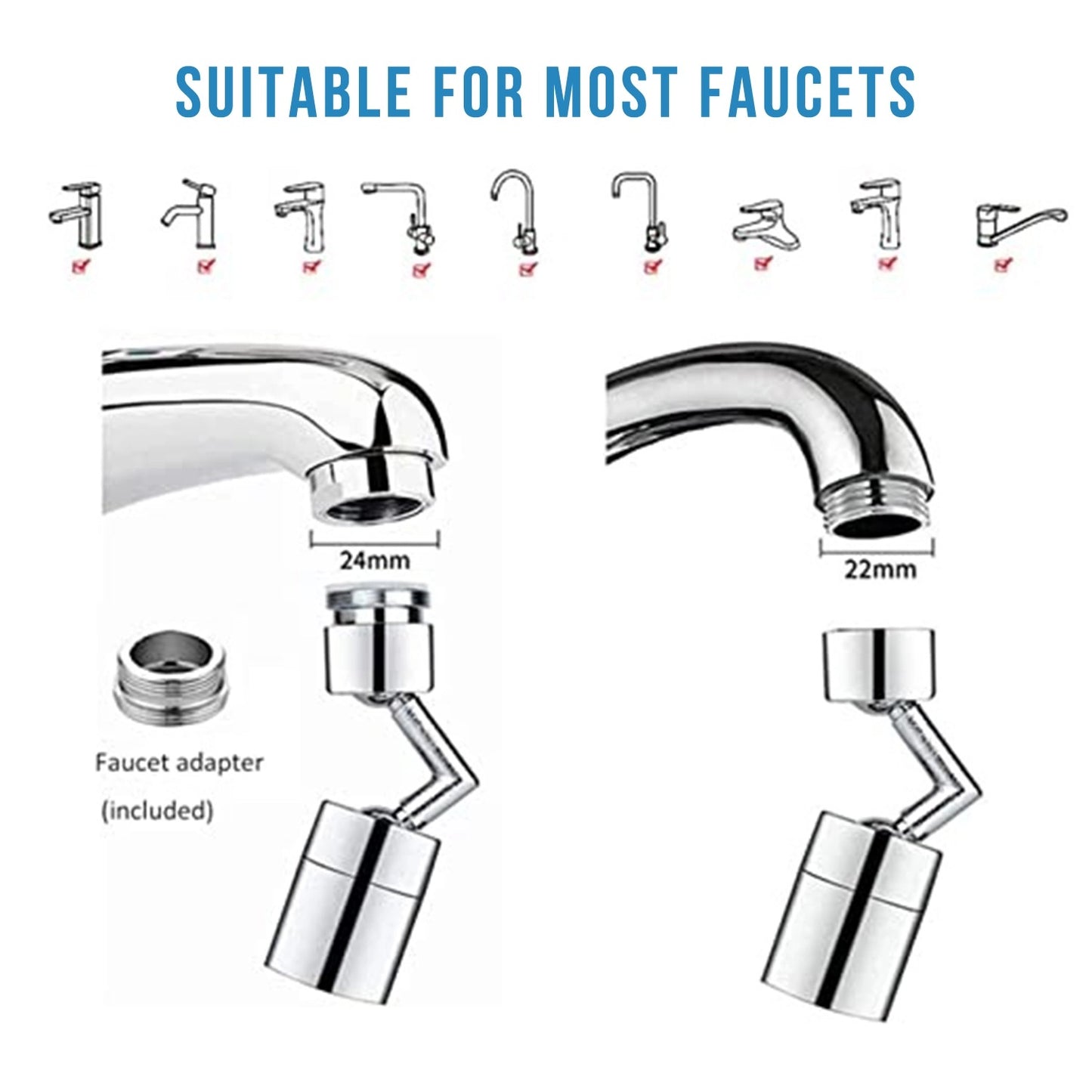 Upgraded Universal Splash Filter Faucet【3 Day Delivery&Cash on delivery-HOT SALE-45%OFF🔥】